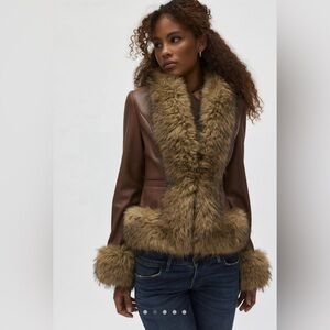 🔥NWT🔥 Silence + Noise Faux Fur Trim Jacket, Size L, Brown